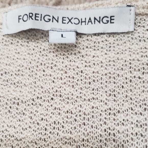 Foreign Exchange L cascading open front cardigan lagenlook burnout - Picture 4 of 7